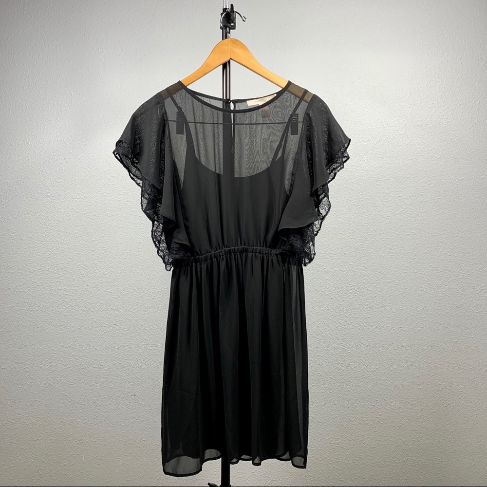 Forever 21 Black Lace Short Dress w/ Black Slip